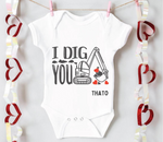 'I DIG YOU' PERSONALISED VALENTINES DAY BABYGROW