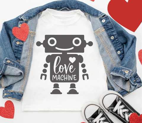 'LOVE MACHINE' KIDS VALENTINES DAY T-SHIRTS