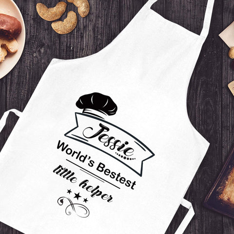 'WORLD'S BESTEST LITTLE HELPER' PERSONALISED KIDS APRON