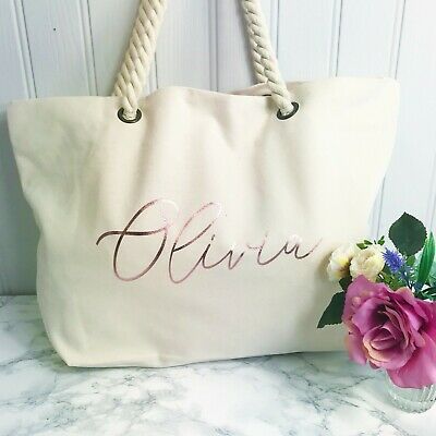 'BE SEA -N' IVORY BEACH OR POOLSIDE PERSONALISED BAG